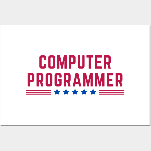 American Computer Programmer Wall Art by HobbyAndArt